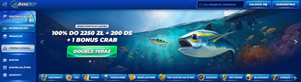 BassBet Casino Home Page